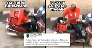 I work at zomato ✨. Zomato Issues A Statement After Delivery Boy Caught Eating Customer S Food This Is What They Said Rvcj Media