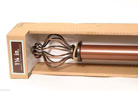 Metal Drapery Curtain Rod Set Basket Cage Burnished Copper Adjustable 36 72 For Sale Online