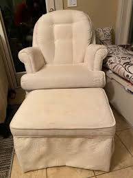 good used condition comes with matching ottoman very comfy chair perfect for those looking for a nursing in 2021 glider rocking chair comfy chairs chair and ottoman