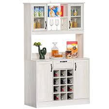 If you're searching for a decorative. Buy Homcom Kitchen Buffet With Hutch Cupboard With Utility Drawer 4 Door Cabinets And Optional 12 Bottle Wine Storage White Online In Indonesia B091gvc4pq