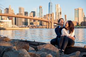 Against the manhattan skyline one of the best and most popular locations for a photo op on the brooklyn bridge is on the brooklyn side of the two massive archways. Sunrise Engagement Photos At Brooklyn Bridge Park Alyssa Ivor