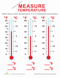 Measure Temperature Worksheet Education Com