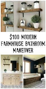 Modern Farmhouse Bathroom Makeover For Less Than 100 Lemons Lavender Laundry Modern Farmhouse Bathroom Diy Bathroom Makeover Farmhouse Bathroom Decor