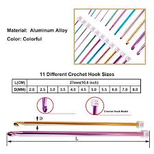 Tunisian crochet is a neat alternative to traditional crochet to do this type of crochet for beginners, you will need some yarn. Long Tunisian Afghan Crochet Hooks Set 11 Packs 10 6 Colorful Aluminum Knitting Needles 2mm To 8mm By Wadoy Amazon In Home Kitchen