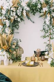 Decoration on a rustic wooden table. Honey And Sage Bohemian Style With A Simple Wedding Dress Hey Wedding Lady