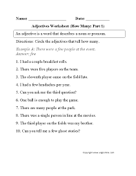 How Many Adjectives Worksheet Adjective Worksheet Adjectives Describing Words