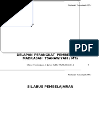 Kkm prota dan promes madrasah ibtidaiyah (mi). 2 Silabus Qur An Dan Hadist Kelas Ix Mts Semester 1 2