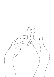 Woman S Hands Line Drawing Abi By Thecolourstudy Line Art Drawings Outline Art Aesthetic Drawing