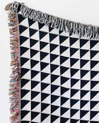 Black and white throw blankets. Black White Triangles Throw Blanket Frankie Print Co