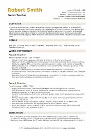 French Teacher Resume Samples Qwikresume