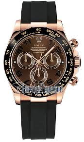 Rolex cosmograph daytona black rubber strap watch 116515ln. 116515ln Chocolate Oysterflex Rolex Cosmograph Daytona Everose Gold Mens Watch