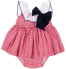 Lappepa moda infantil vestido nina estampado loros mariposas missbaby pendiente con. Lappepa Moda Infantil Conjunto Nina 2 Piezas Vestido Vichy Rojo Braguita Doble Volante Missbaby