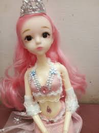 1/6 bjd Dolls Resin pink exotic RARE mermaid doll Eyes with Makeup and pink  hair