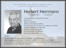Herbert herrmann on wn network delivers the latest videos and editable pages for news & events, including entertainment, music, sports, science and more, sign up and share your playlists. Traueranzeigen Von Herbert Herrmann Schwaebische De Trauerportal