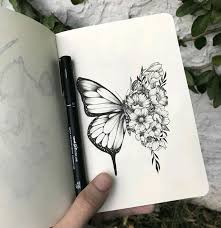 Flowers and butterflies drawing at getdrawings | free download. Fantasy Flowers Butterfly Flowers Drawing