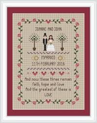 Cross stitch pattern detail information: Faith Hope Love Wedding Sampler Cross Stitch Kit Only 23 20