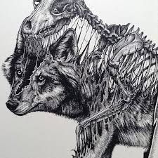 Black And White Drawing Images Of Animals Drawings Of Skulls Coming Out Of The Skin By Paul Jackson Skulls Drawing Animal Skull Drawing Skull Art