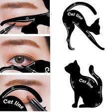 Hot Diy 2 Pcs Set Women Cat Line Eyeliner Stencils Pro Eye Makeup Tool Eye Template Shaper Model Easy To Eyeliner Stencil Eye Makeup Tools Cat Eyeliner Stencil