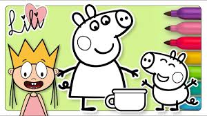 Even dora the explorer and her friends boots, benny, swiper, tico & isa. How To Draw Peppa Pig George Easy Princess Lili Potty Training Coloring Page 20 Youtube