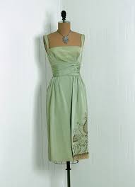 Cocktail Dress Jean Allen London 1950 S Metallic Embroidered Adorned Silk Faille Shelf Bust Cummerbund Vintage 1950s Dresses 1950 Fashion Vintage Outfits