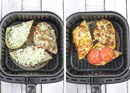Place two pieces of bread in the basket of your air fryer. Easy Air Fryer French Bread Pizza Sustainable Cooks