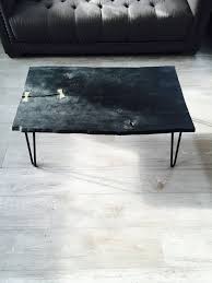 A Personal Favourite From My Etsy Shop Https Www Etsy Com Uk Listing 538707493 Burnt Wood Oak And Bras Wood Table Design Wood Interior Design Wood Slab Table