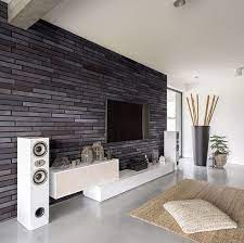 Wohnzimmer wandgestaltung ideen interaktion zwischen holz. Winkelriemchen Lf Grau Obsidianschatten Klinker Paradies