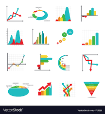 set of business marketing dot bar pie charts