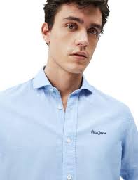 Camisa Pepe Jeans Patrick Lino Azul Para Hombre