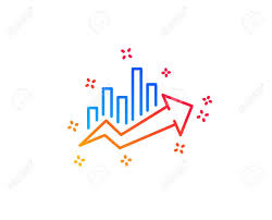 Growth Chart Line Icon Discount Sign Sale Diagram Symbol Gradient