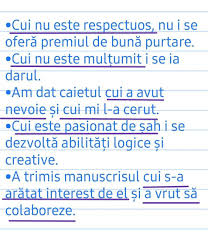 Scrie, în spaţiile libere, propoziţiile predicative obţinute prin expansiunea numelor predicative subliniate să ai în compunere cel puţin trei subordonate predicative; 1 SubliniazÄ PropoziÈiile Completive Indirecte Din EnunÈurile De Mai Jos Cui Nu Este Respectuos Nu Brainly Ro