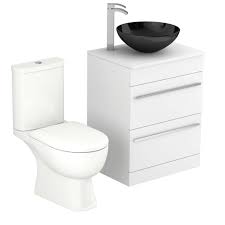 These toilet and sink units are perfect for adding bathroom storage to more compact cloakroom spaces or ensuites. Saturn 600mm Vanity Unit Toilet Suite