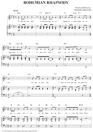 Bohemian Rhapsody Piano Music Piano Sheet Music Free Violin Sheet Music