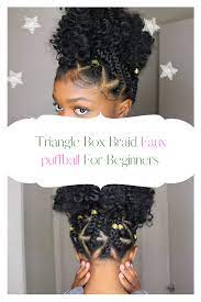 Watch As She Creates A Triangle Box Braid Faux Puff Ball The Result Speaks For Itself African American Hairstyle Videos Aahv Triangle Box Braids Braids For Black Hair Black Natural Hairstyles