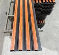 Living Room Decor 160*24mm Interior Background Wall Panels Wood Plastic  Composite WPC Fluted Wall Panel