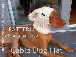 Download Knitting Pattern Cable Dog Hat Knitting Pattern Etsy Dog Hat Dog Hat Pattern Hat Knitting Patterns