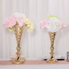 Decorative tall floor vases fresh vases flower floor vase with description: Efavormart 2 Pack 15 5 Tall Gold Trumpet Vase Metal Flower Vase Wedding Centerpieces Walmart Com Walmart Com