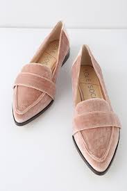 edie moonlight mauve velvet loafers