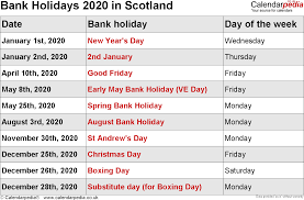 Bank holidays might affect how and when your benefits are paid. Bank Holidays 2020 In The Uk With Printable Templates