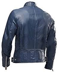 Men 39 S Cafe Racer Vintage Navy Blue Biker Real Leather Jacket At Amazon Men S Clothing Store Leather Jacket Celebrities Leather Jacket Real Leather Jacket