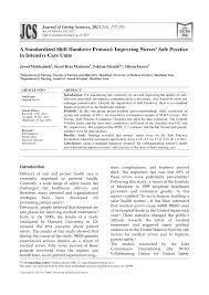 One of the first things to consider when searching for a hospital for. Pdf A Standardized Shift Handover Protocol Improving Nurses Safe Practice In Intensive Care Units