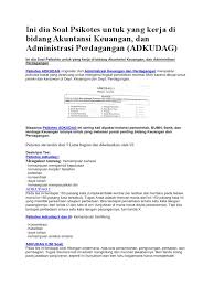 Guru dan karyawan sekolah tersebut. Soal Akuntansi Keuangan Untuk Tes Kerja Untuk Tes Kerja Pdf Jawabanku Id