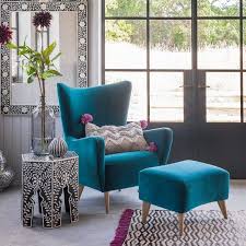 Elsa Wingback Chair And Footstool Teal Living Room Decor Teal Living Rooms Living Room Chairs