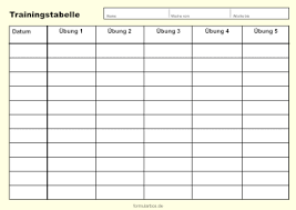 Leere tabellen zum ausdrucken kostenlos. Trainingstabelle Pdf Vorlage Zum Ausdrucken