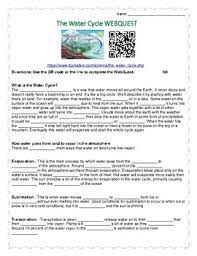 Water cycle introduction precipitation, evaporation, and condensation are all terms that you recognize, but what do they. Water Cycle Webquest Worksheets Teachers Pay Teachers