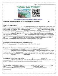 Answer all questions in the spaces provided. Water Cycle Webquest Worksheets Teachers Pay Teachers