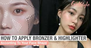 • a shade of liquid foundation that best matches your skin tone. How To Apply Highlighter And Bronzer According To Your Face Shape Girlstyle Singapore