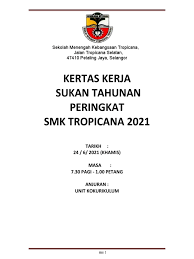 Hari sukan negara mungkin berlangsung satu hari setahun tetapi pada sabtu kedua setiap oktober ini bakal menjadi tarikh simbolik untuk mengingatkan tentang. Kertas Kerja Hari Sukan Negara