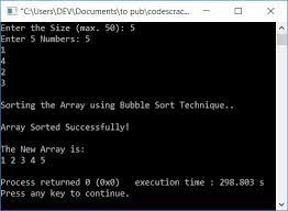 A list containing 67230 words to test the solution is available here. C Program For Bubble Sort