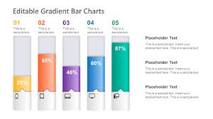 Editable Gradient Bar Chart For Powerpoint